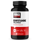 FORCE FACTOR Benfotiamin Plus Thiamin supplement, fedt Opløselige vitamin B1 til høj absorption, ikke-GMO, Vegan, 90 Vegetabilske kapsler