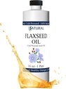 Zatural hørfrø Olie naturligt dyrket 100% Pure hør frø kold presset Vegan Omega fede syrer 16oz