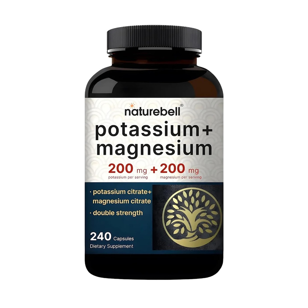 Naturebell Kalium Magnesium Electrolyte Powder Capsules Name 124; 200mg Kalium + 200mg Magnesium Citrate} 124; Muscle, Heart & Hydration Support; 124; Keto & Carnivore Friendly