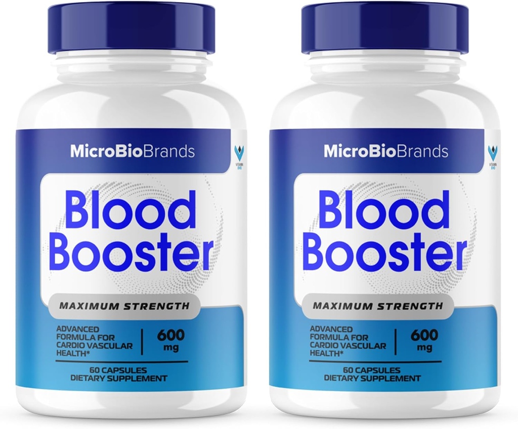 (2 Pack) Microbio Blood Booster, Micro Bio Blood Booster Natural Blood Flow Support Supplement, Micro Bio Brands Pills Advanced Microbiobrands Maximum Strength Support Formel (120 Kapsler)
