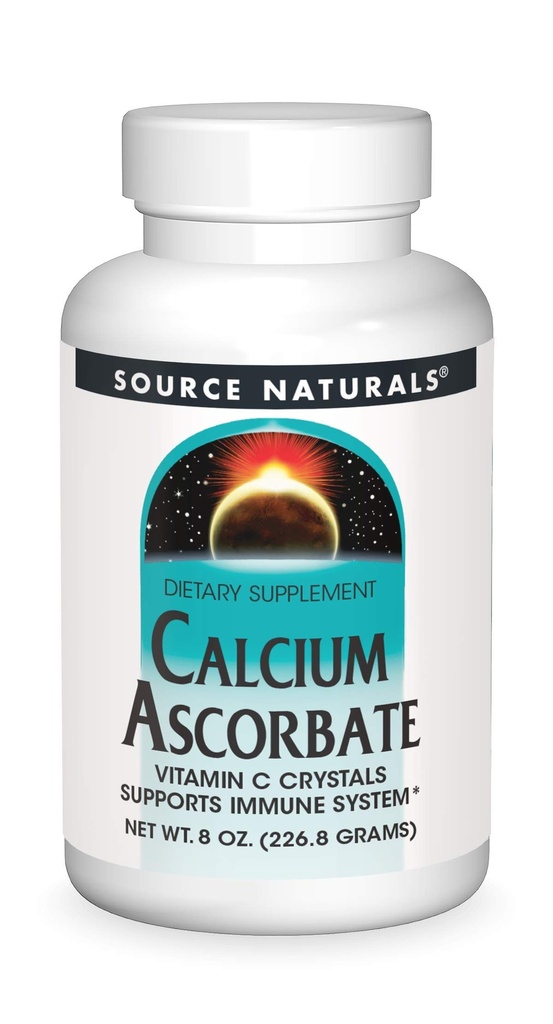 Source Naturals Calcium Ascorbate, Vitamin C Crystals - Supports Immune System - 8 oz