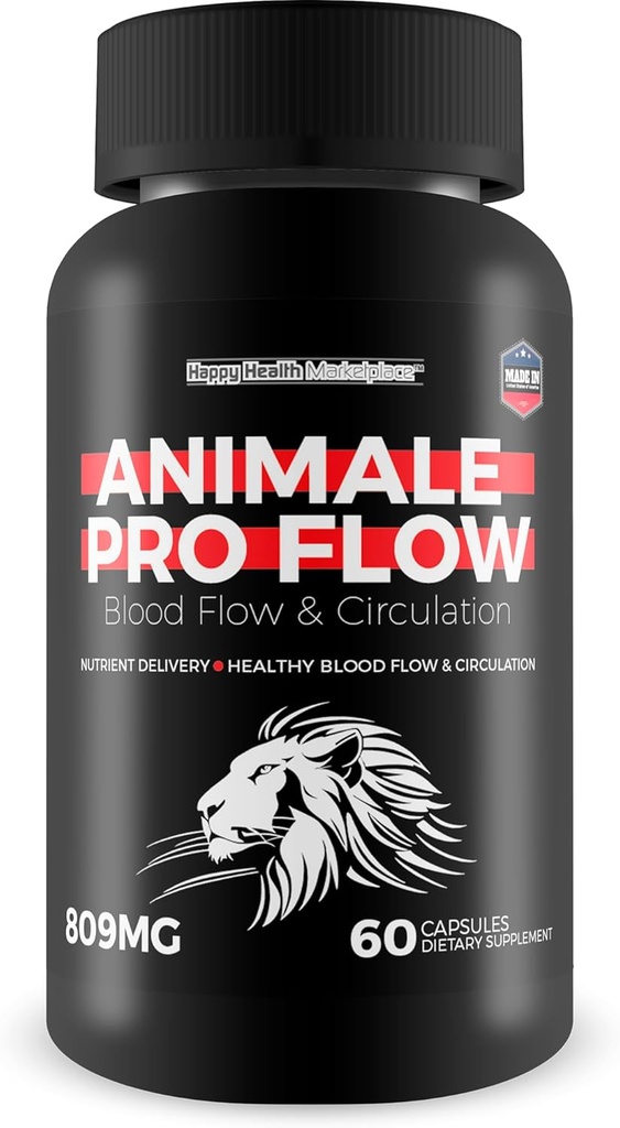 Animale Pro Flow - vores bedste blodgennemstrømning supplement - Pro Animale Mand sundhed supplement til blodgennemstrømningen pleje - Sund blodgennemstrømning blodcirkulation Kosttilskud til mænd - Pro Animale piller til mænd