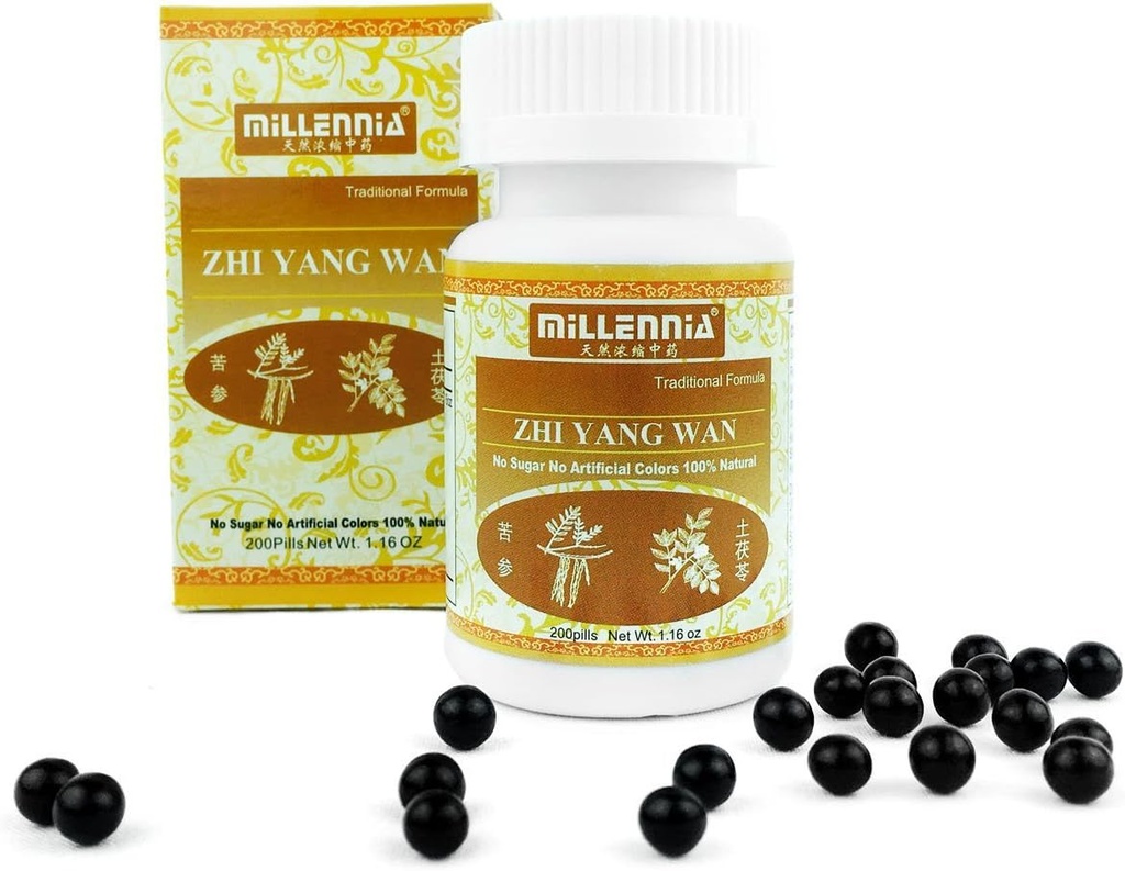 Millnia Herbal supplement piller - Zhi Yang Wan - 12 flaske pakke (200 piller / flaske)