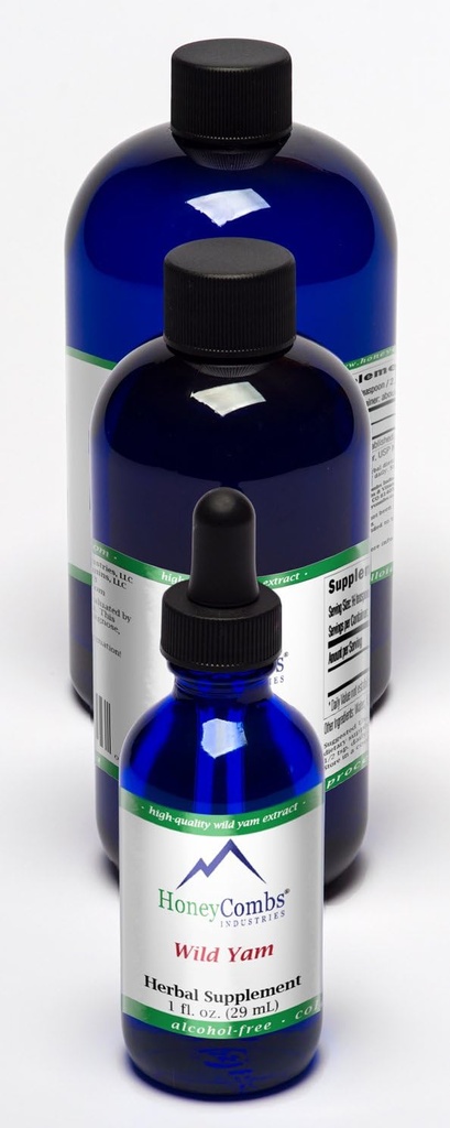 HoneyCombs Wild Yam - Understøtter kvindelige reproduktiv sundhed, PMS Relief og mere - Alkohol- Free Liquid Extract 16 Oz