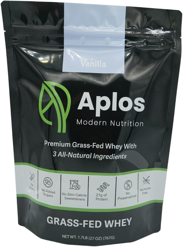 Vanilla Grass- Fed Whey Protein Powder, 3- Ingredienser, sødet med dadler, fra New Zealand køer, der bruger 350 + Dage græsning i græsarealer Hvert år, 20 Tjenester