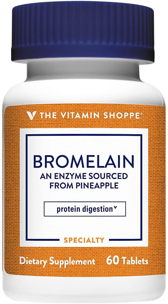 Den Vitamin Shoppe Bromelain 500MG & 2.000 GDU, Understøtter Protein fordøjelse & Absorption, Enzyme Sourced fra Ananas (60 kapsler)