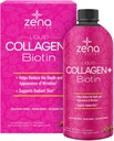 Zena Liquid Collagen + Biotin: 2500mg Collagen, 5000mcg Biotin, Verisol Formel 124; Hår, Hud, Negle & Fælles Support