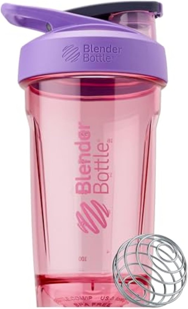 BlenderFlaske Sport Shaker Flaske med Wire Whisk, 24-Ounce, Purple - Protein Shakes & Hydration for Atleter & Fitness Entuaster, Easy Mixing, Holdbar & Letvægt, Lockable Lid