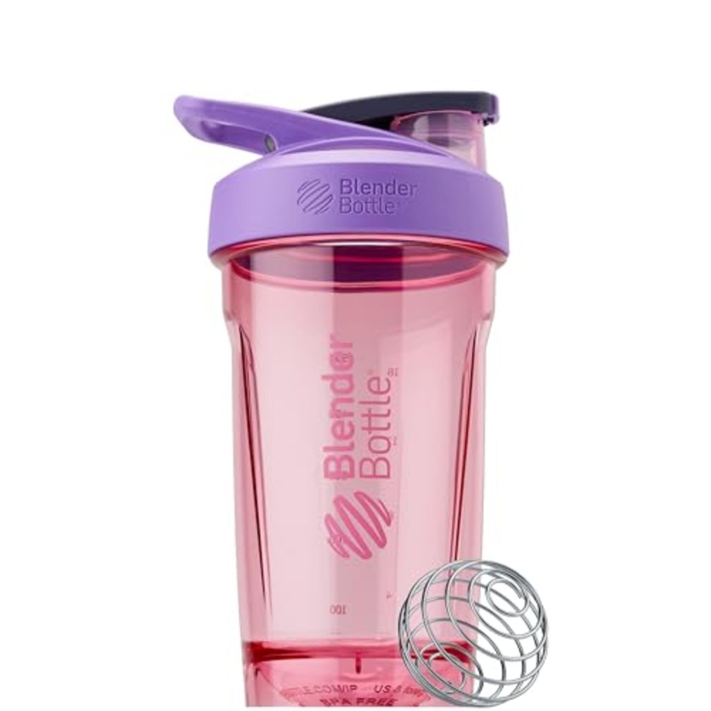 BlenderFlaske Sport Shaker Flaske med Wire Whisk, 24-Ounce, Purple - Protein Shakes & Hydration for Atleter & Fitness Entuaster, Easy Mixing, Holdbar & Letvægt, Lockable Lid
