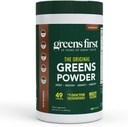 Green First Original Green Powder - 49 Superfoods - Organic Fruits & Veggies - Prebiotika, Probiotika, fordøjelsesfremmende enzymer - Antioxidant Smoothie - Dairy Free, Vegan, Non- GMO (Chokolade, 60 Servere)
