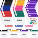 70 stk Ugentlig Pill Pouch Tasker Zipered Genanvendelig Medicin Organizer Sæt Self Sealing Medicine Organizer Rejser Plastic Pill Tasker med Slide Lock til små genstande Opbevaring (farvet)