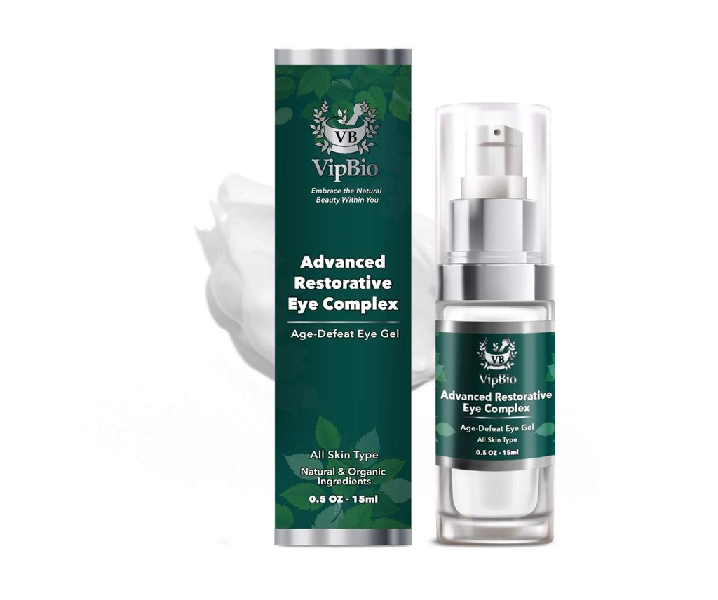 VipBio Organic Advanced Restorative Eye Complex Anti- aging Eye Gel for mørke cirkler og Puffiness 0,5 fl. oz.