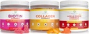 Rens liv Apple Cider Vincils, Collagen & Biotin Bundle, Gut sundhed & fordøjelse, Gummies for hårvækst, sundere hud & negle, Vegan, Gluten Free, Non- GMO Alle naturlige kosttilskud