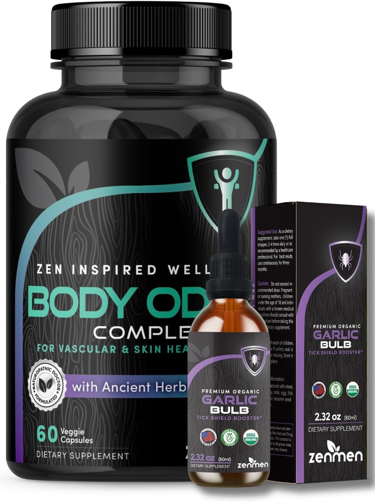 Zenmen Samlet Wellness Bundle: Body Odor Supplement og hvidløg tinktur Bundle