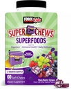 FORCE FACTOR Kids Superfood Super Chews, Kids Vitaminer C & D, Immun Support med Antioxidant Support fra Poweded Fruits & Veggies, 2-måneders levering, Meget Berry Grape Flavor, 60 Soft Chews