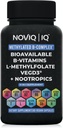 11-in-1 Methylated B-Complex Supplement: 680mcg L-Methylfolate(5-MTHF) Thiamine(B1) Riboflavin(B2) Pyridoxal(B6) Methylcobalamin(B12) - VegD3® + Nootropics - 1,100mg+ Serving - 60 Count