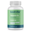 BESTVITE D3 5000 IE (365 kapsler) - Ingen stearater - ikke GMO - Gluten Free - 1 års tilførsel af D-vitamin