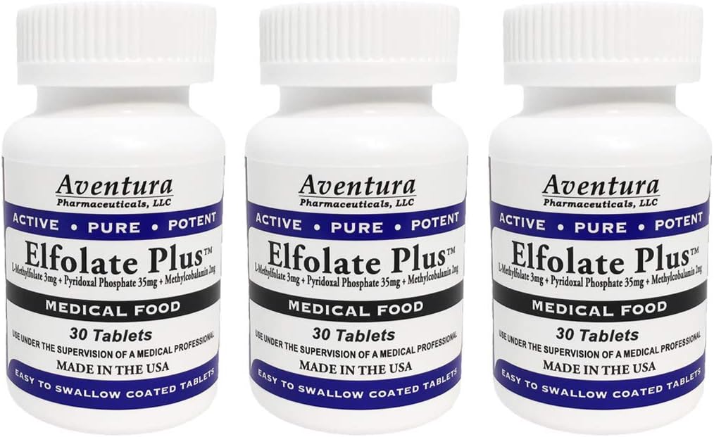 Plus ® 3mg 3 Pack L- methylfolat methylfolat methylfolfolat Medical Food Supplement Professional Strength Active Pure Potent 30 Tablets