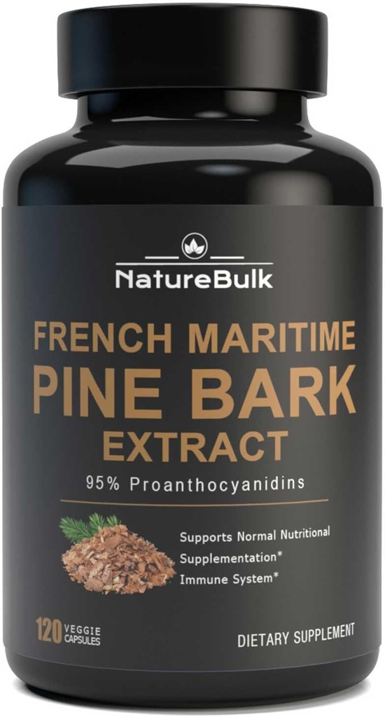 Fransk Maritime Pine Bark Extract 400 mg, 95% Proanthocyanidin - Standardized 30X Extract, 120 Vegan Kapsler