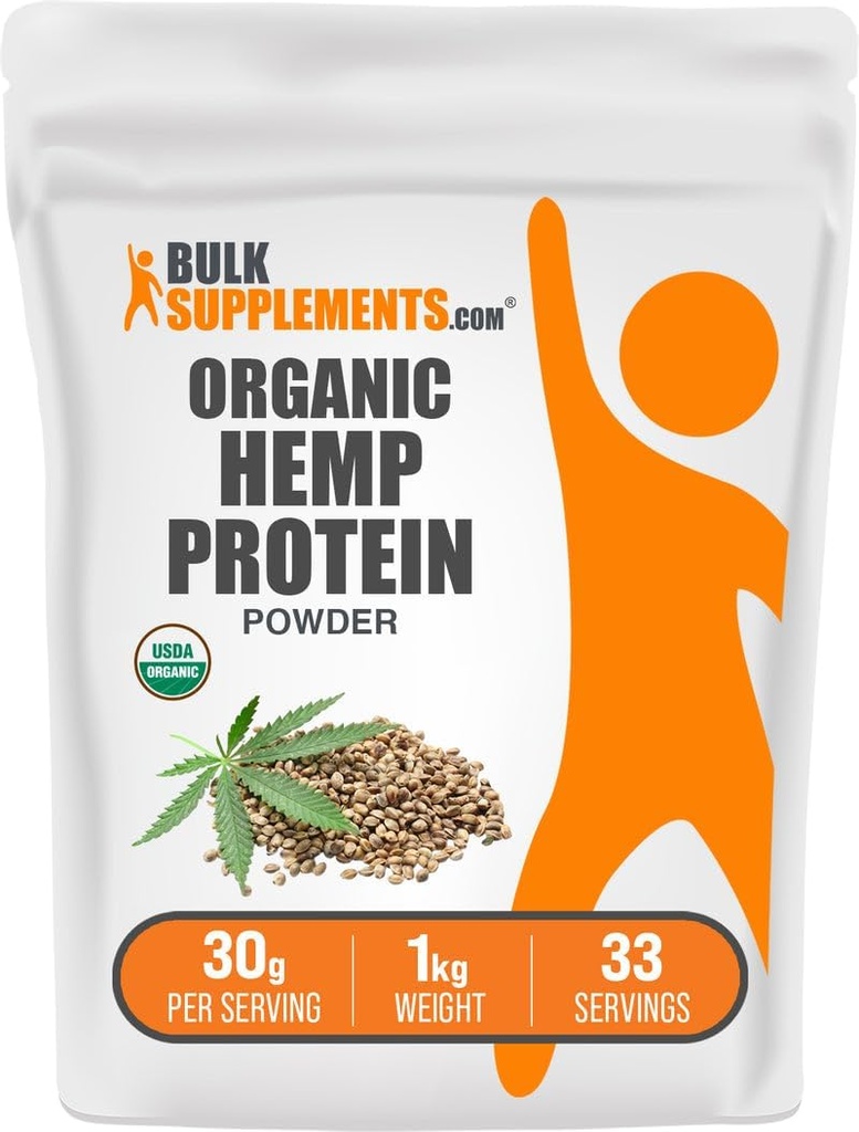 Bulkaddiments.com Organic Hamp Protein Powder - Organic Hamp Protein, High Fiber Powder - Vegan & Gluten Free, 30g per Serving, 1kg (2,2 lbs) (Pack of 1)