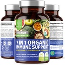 N1N Premium 7 i 1 immunsupport supplement [100% USDA Organic] Daglig immunboost med C-vitamin, Elderberry, Moringa Leaf, Oregano og hvidløg for Immunitet og inflammatorisk respons, 90 tabletter