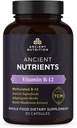 Ancient Nutrition Vitamin B12 Supplement, understøtter energi Metabolisme og nervesystem sundhed, Adaptogene urter, enzymer aktiveret, Paleo & Keto Friendly, 30 kapsler