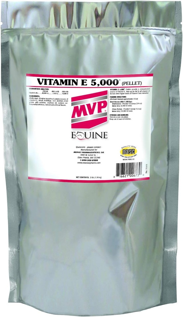 E-vitamin 5.000 (3lb) Pelleteret E-vitamin til heste...