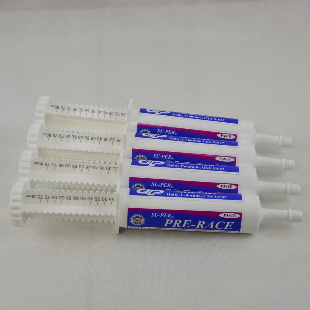 SU- PER Pre- Race Paste for heste - Performance Support for Øvelse Muskel - Buffered Creatin, Aminosyrer, Urteekstrakter, Antioxidanter, B- Complex Vitaminer - 60CC, sag af 4