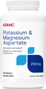 GNC Kalium og Magnesium Aspartat 250 mg tillæg, hjælper Regulere Vandbalance, 240 Servere