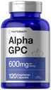Horbäach Alpha GPC 600 mg 1 124; 120 Kapsler 1 124; Vegetarisk, Non- GMO & Gluten Free Cholin Supplement 1 124; Understøtter sund hukommelse, fokus og Clarity
