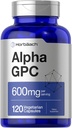 Horbäach Alpha GPC 600 mg 1 124; 120 Kapsler 1 124; Vegetarisk, Non- GMO & Gluten Free Cholin Supplement 1 124; Understøtter sund hukommelse, fokus og Clarity