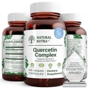 Naturlig Nutra Quercetin Complex med Bromelain og C-vitamin Citrus Bioflavonoid supplement, Support Body til sæsonmæssige ændringer & Body Redness, fremmer leversundhed, 100 Vegansk og vegetariske kapsler