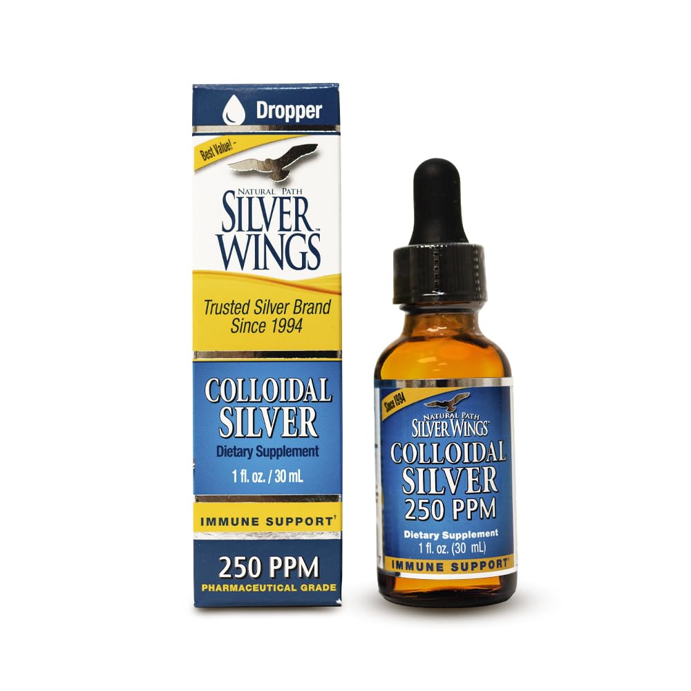 Naturlig Path sølv vinger Kolloid sølv væske - forbedret immunforsvar supplement - 250 ppm (1250mcg) - 1oz Dropper