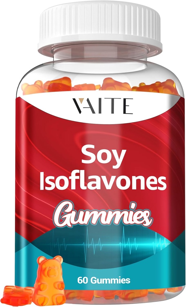 Soja Isoflavoner supplement til kvinder - non-GMO Phytoestrogens til overgangsalderen Relief, Hot Flashs, Hormonal Balance, Genistein, Soja med Isoflavoner, Bone Health Support - 60 Vegansk Chewable Gummies