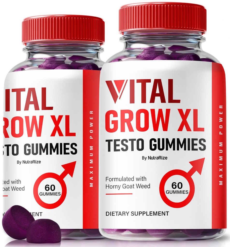 (2 Pack) Vital Grow XL, Officiel Vital Grow XL Testo Gummies for Mænd, Boost Stamina og Tillid Gummy for Mænd, Vital GrowXL Mandlige Support Gomitas (120 Gummies)