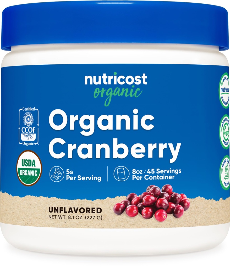 Nutricost Organic Cranberry Powder, 8 oz, 5G per servering - ikke-GMO, Gluten- fri