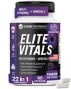 Elite Vitals - Herre Daily Multivitaminer med vitamin B12, Gluten Free immunforsvar supplement til prostata, Joint & Energy med zink, grøn te, + 20 Essentielle vitaminer - 60 Caps
