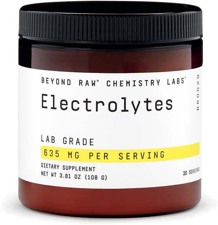 BEYOND RAW Kemi Labs Electrolytes Powder, Lab Grade, Gluten Free, Sugar Free Electrolyte Drink Mix, Understøtter ydeevne og hydrering, 30 Servering