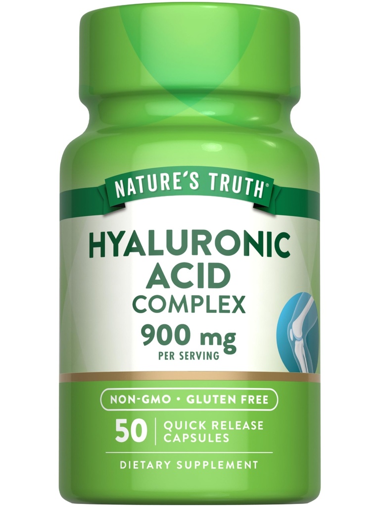 Naturens sandhed Hyaluronsyre med kollagen & MSM; 124; 900mg • 124; 50 kapsler • 124; Non- GMO & Gluten Free Supplement