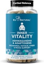 Vitality Cortisol Supplement - Fight Træthed, Føl rolig & Balanceret - Sund Cortisol, Focus Energy, Adrenal Support - Ashwagandha Supplement med Rhodiola, L-Tyrosine, Holy Basil - 60 Veg kapsler