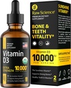 Flydende D-vitamindråber - D3- vitamin 10.000 IE til hurtigere absorption - hjælper med at understøtte stærke knogler og sundt hjerte - Vit D3 til Mood & Immunsystemet funktion - Høj dosis D3- vitamin Sublingual - 2 fl oz