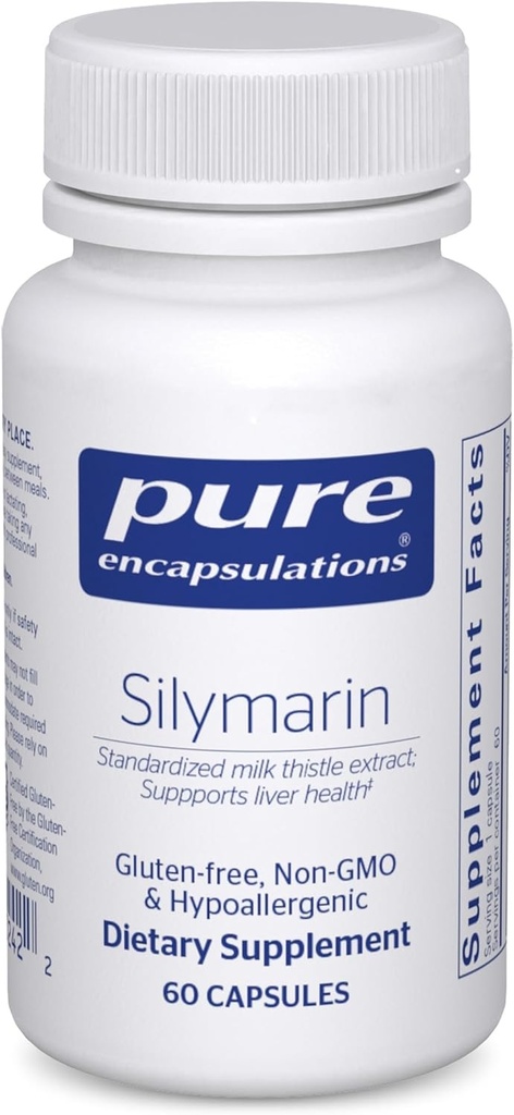 Pure indkapslinger Silymarin - 250 mg Milk Thistle Per Kapsel - Leversygestøtte - Antioxidanter supplement - Non- GMO & Vegan - 60 kapsler