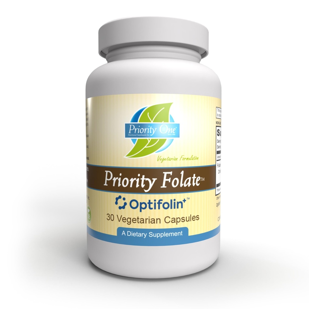 Prioriteret 1 vitaminer - Prioriteret Folat 30 kapsler - Superior Folate Supplementering med Optifolin + ™ 5MTHF Folat *