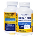 Oceanblå Professional 2100mg • 124; Triple Strength Omega 3 Fish Oil Supplement • 124; Burpless • 124; High Potency EPA • 124; Wild Caught - 120 Count (Pack of 2) Natural Orange Flavor
