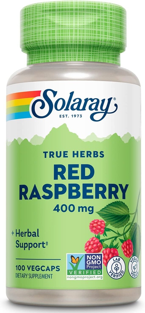 SOLARAY Red Raspberry Leaves Capsules, 400 mg | 100 Count