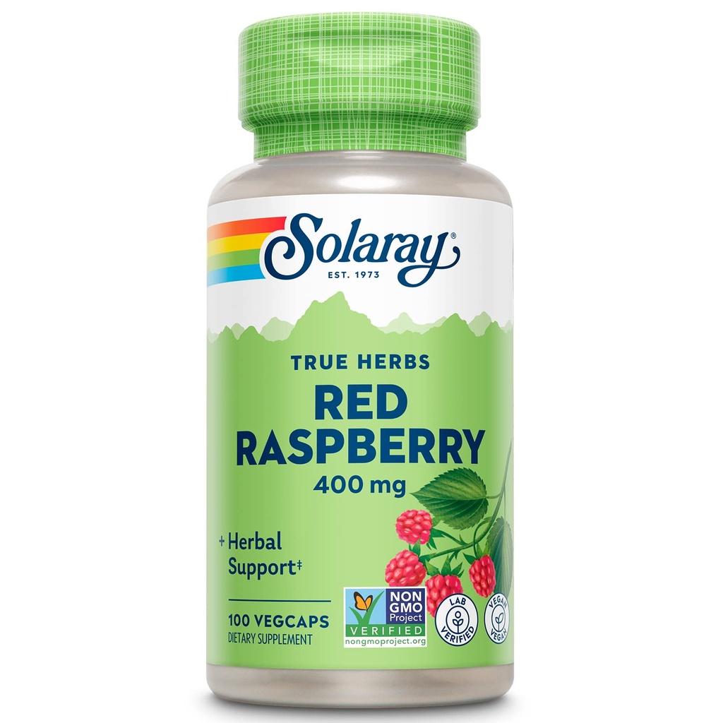 SOLARAY Red Raspberry Leaves Kapsler, 400 mg