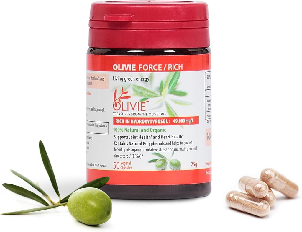 Organic Olive Leaf Extract Kapsler Olivie Force / Rich Note 124; Antioxidant Polyphenol Supplement for voksne