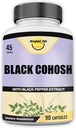 Sort Cohosh Lavet med Organic Black Cohosh Root 1300MG per Servering, Balance Hormon, Natural Menopause & Menstrual Support, Kvinder Health Support, 90 Veganske Kapsler, 45 Servere