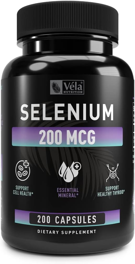 Selenium Capsule Supplement- 124; 200mg- 124; Support Sund Antioxidant, Immunet, Reproduktiv, og Thyreoidea Sundhed *
