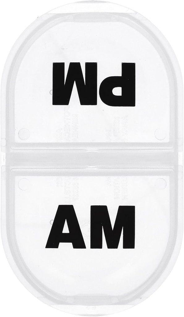 Remind N 'Time Daily AM / PM Portable Travel Pill Organizer, Vitamin og Medicin Box, Snap-Luck Lids, Clear